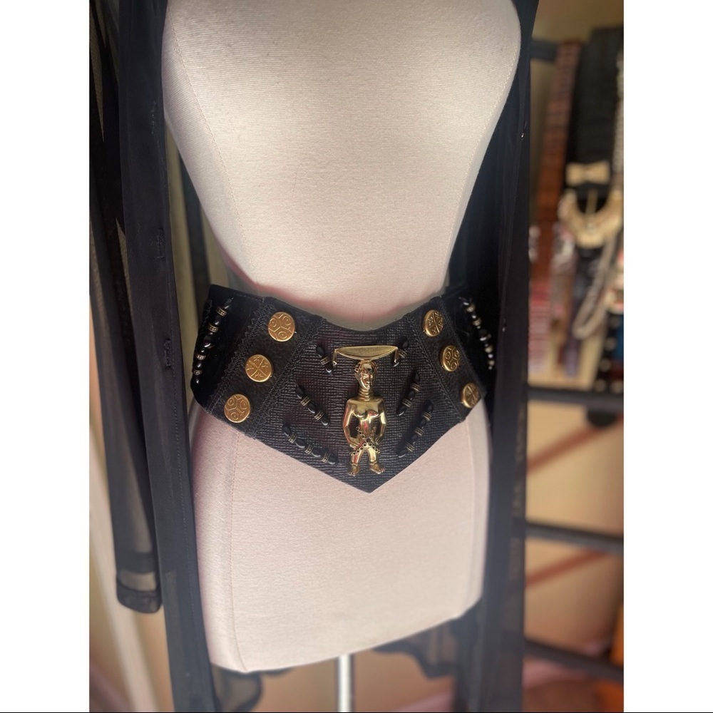 VINTAGE LAISE ADZER leather belt